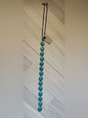 Lena Bernard, Anthropologie nickel gemline v neck turquoise necklace. NWT